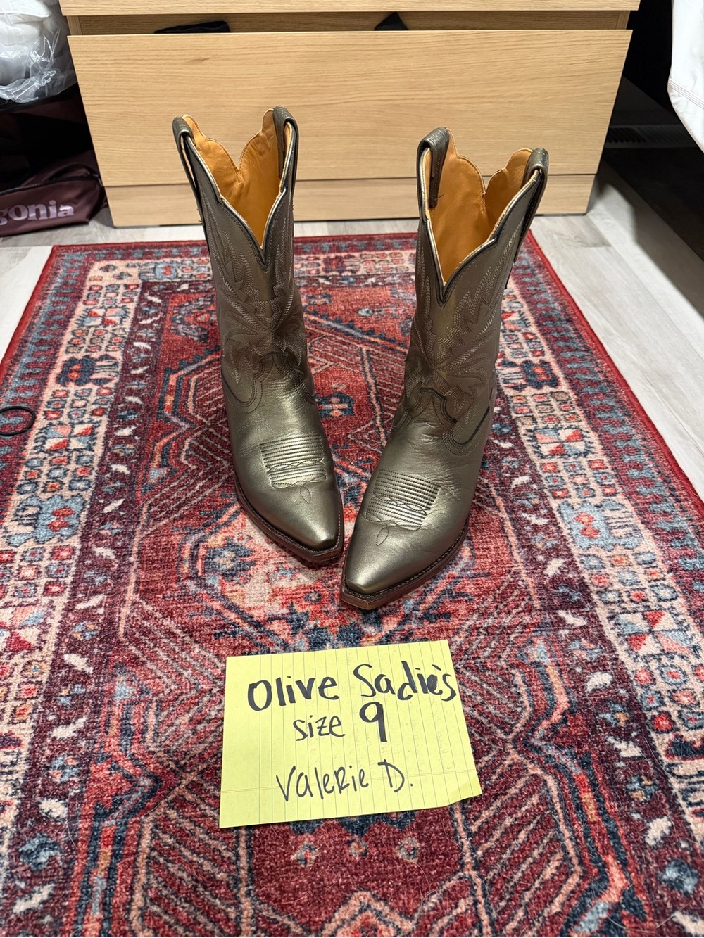 Tecovas Olive Metallic Lace-Up Western Boots